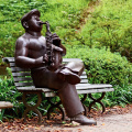 large outdoor copper sculptures metal craft bronze saxophone sculpture